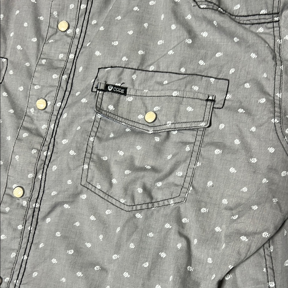 Sovereign Code Light Gray Patterned Button-Down Shirt - Picture 3 of 9
